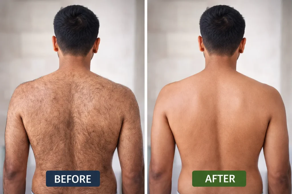 Before & After - Laser Hair Removal